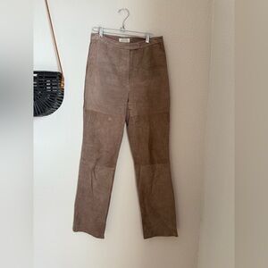Vintage St Johns Bay Brown High Rise Suede Pants, Size 6